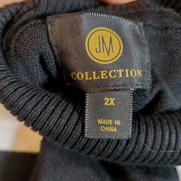 JM Collection Women's Printed Poncho Turtleneck Sweater Size 2X - Picture 5 of 9